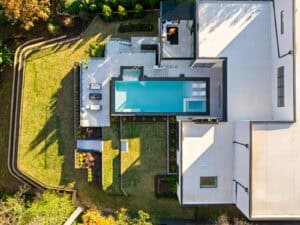 RCS Pool and Spa areal view of pool in Lake Forrest.