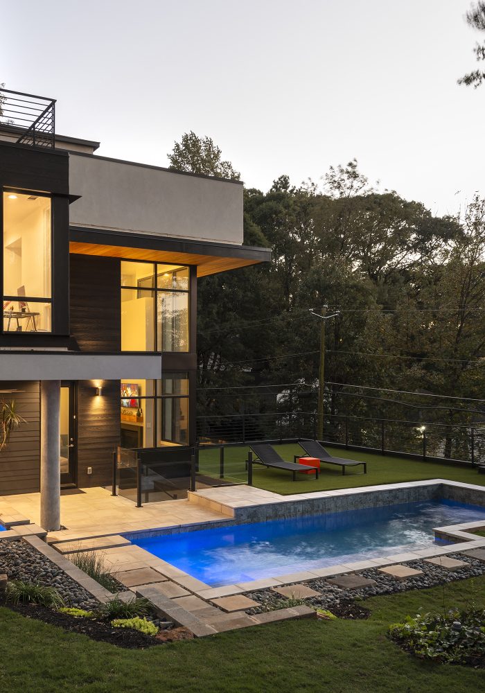 Illuminated Pool at a Modern Luxury Home