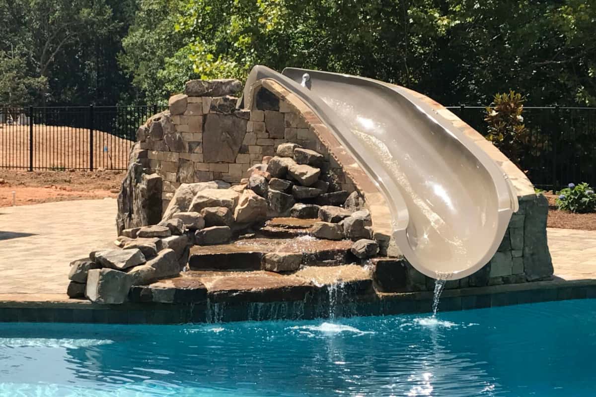 slide with water feature slide with water feature